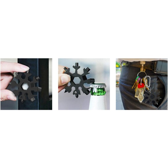 Dad Gifts for Men Adults Gifts for Men 18 in 1 Snowflake Multitool and Card Tool - Picture 10 of 11
